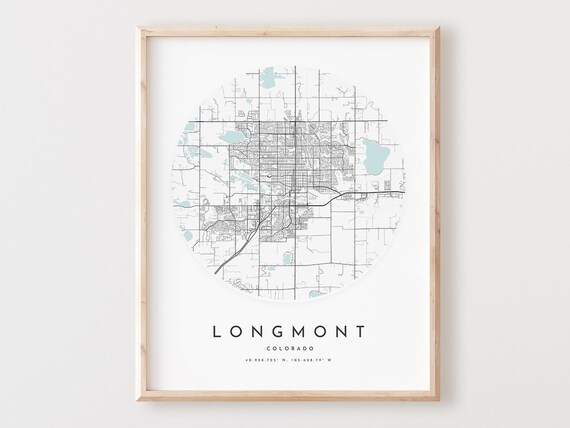 Longmont Colorado Map Print City Street Art Poster