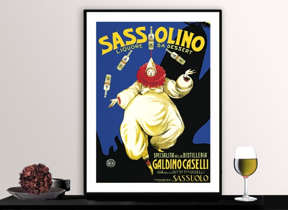 Sassolino Liquore Vintage Fooddrink Poster Beverage Art Liqueur Lovers Wall Decor Gift Idea