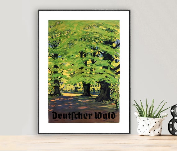 Deutscher Wald Vintage Travel Poster Poster Paper Or Print Gift Idea