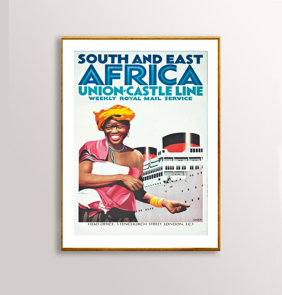 South And East Africa Union Castle Line Vintage Travel Poster Poster Paper Or Print Gift Idea Wall Decor