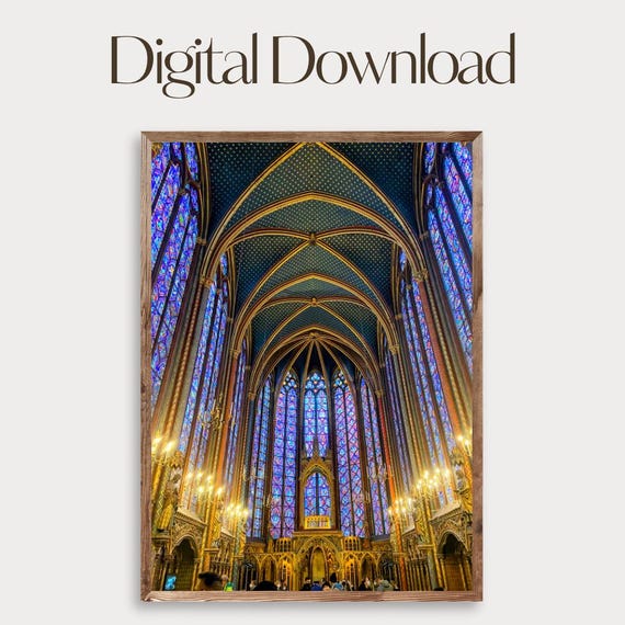 Saintechapelle Paris Photography Print Gothic Stained Glass Cathedral