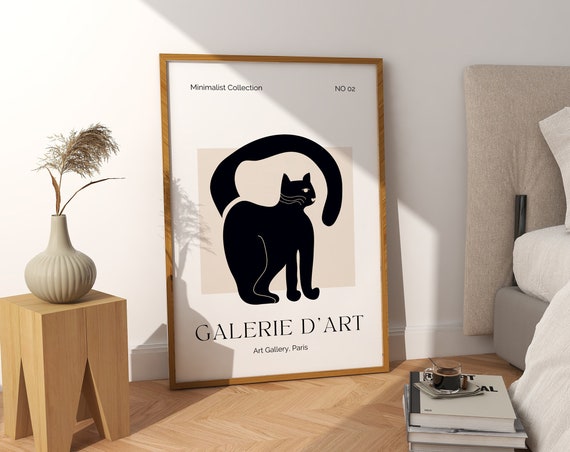 Matisse Black Cat Minimalist Wall Art