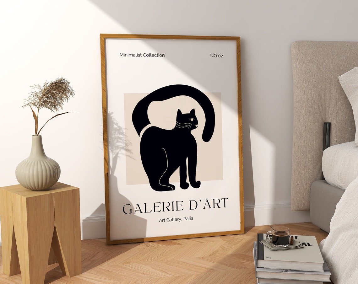 Matisse Black Cat Minimalist Wall Art