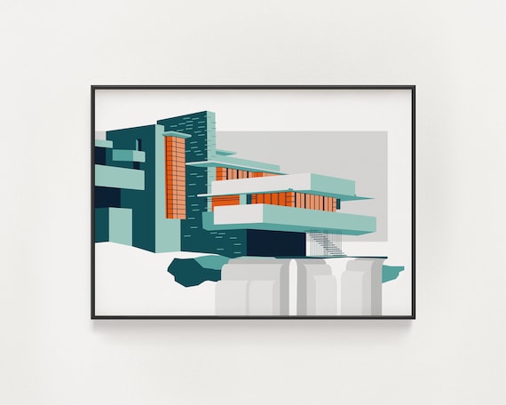 Frank Lloyd Wright Fallingwater Architecture Poster