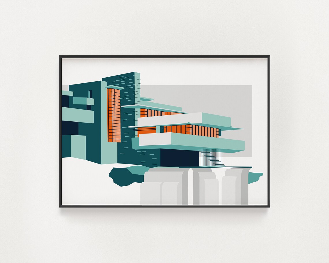 Frank Lloyd Wright Fallingwater Architecture Poster