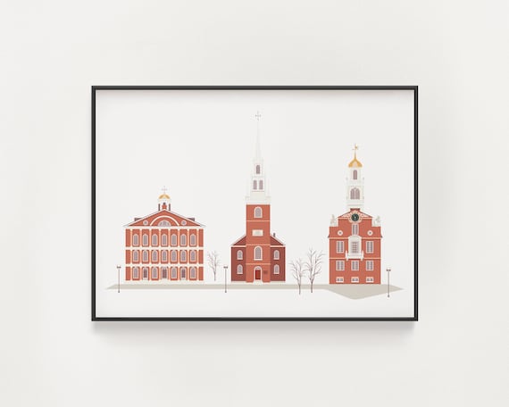 Boston Freedom Trail Trio Poster, Historic Boston