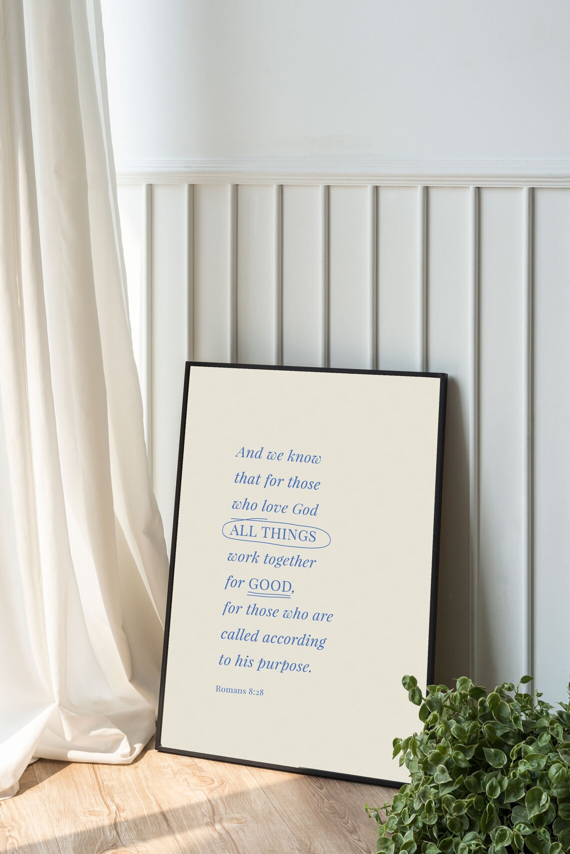 Romans 8:28 Christian Retro Nursery Art Print - Image 3