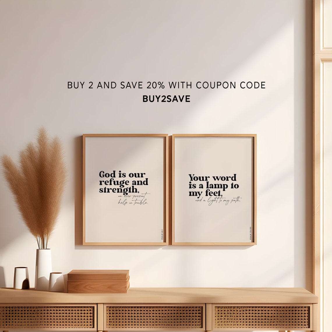 John 15:4 Abide In Me And I In You Mixed Typography Bible Verse Poster - Image 2