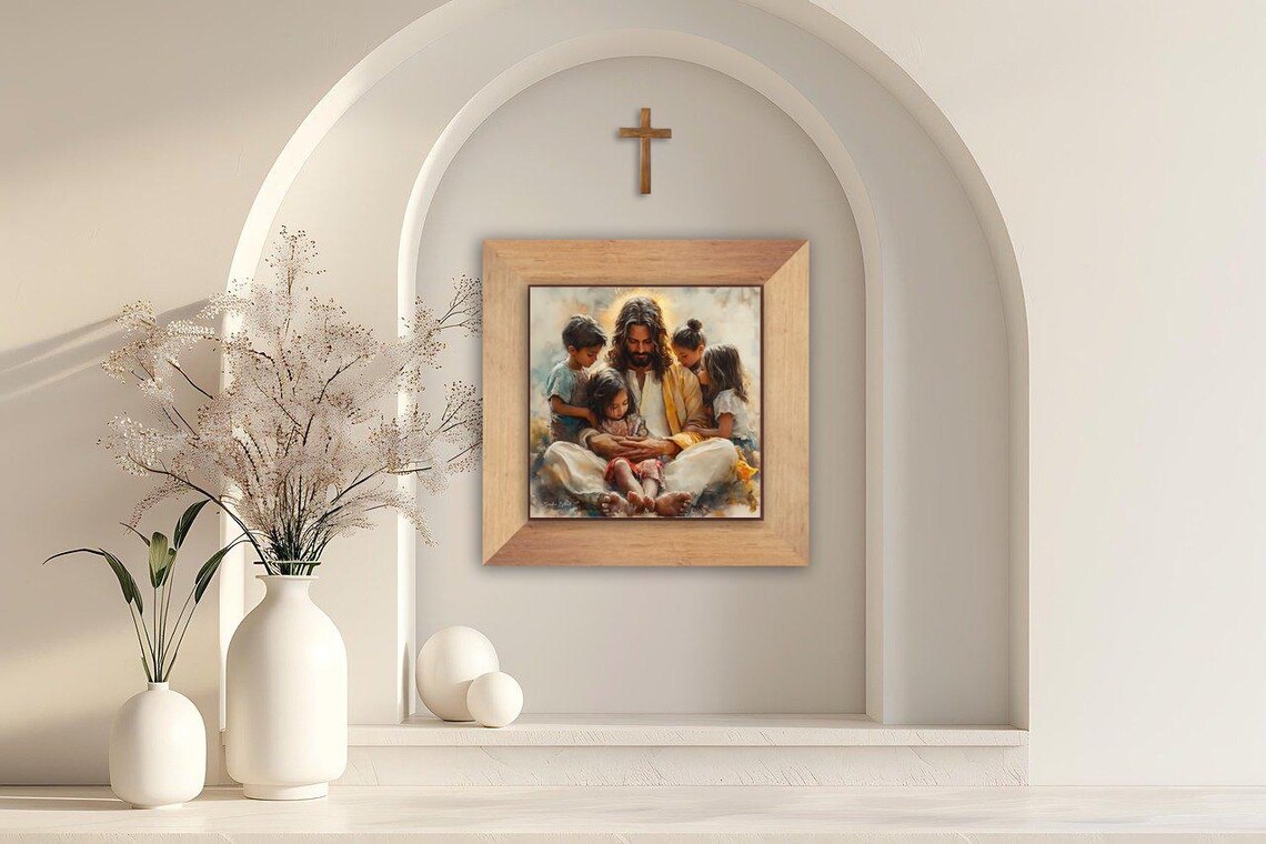 Jesus Children Butterfly Christian Family Art - Image 4