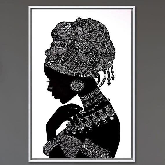 Modern Artwork Large Wall Decor Black Canvas Print Woman Poster Home Design Printed Bridesmaid Gift