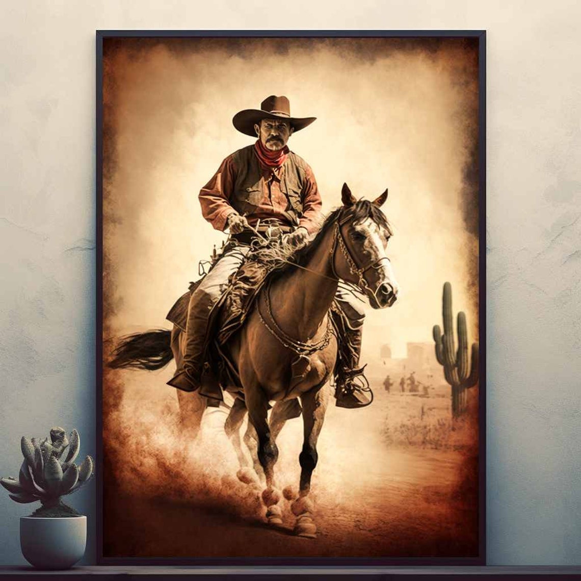 Cowboy Vintage Posters Prints Wall Art Modern Home Room Bar Decor Painting Unframed