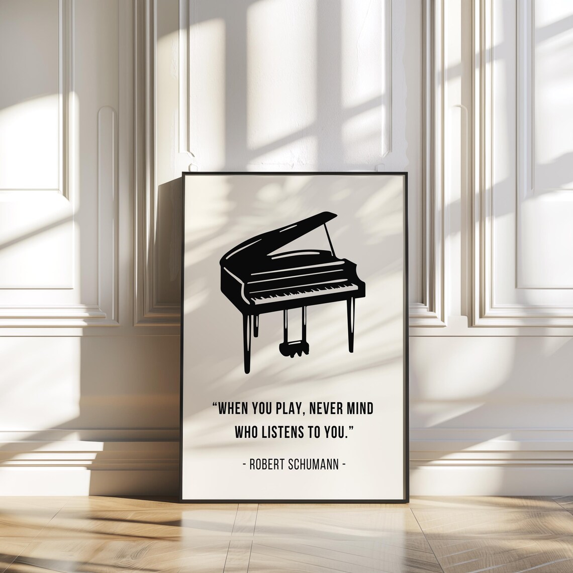 Piano Inspiration Quote Art Print, Music Room Decor