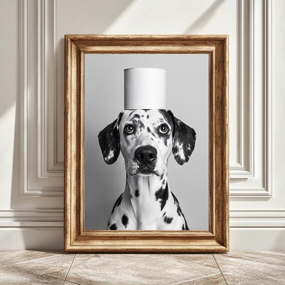 Dalmatian Art Print, Black And White Decor