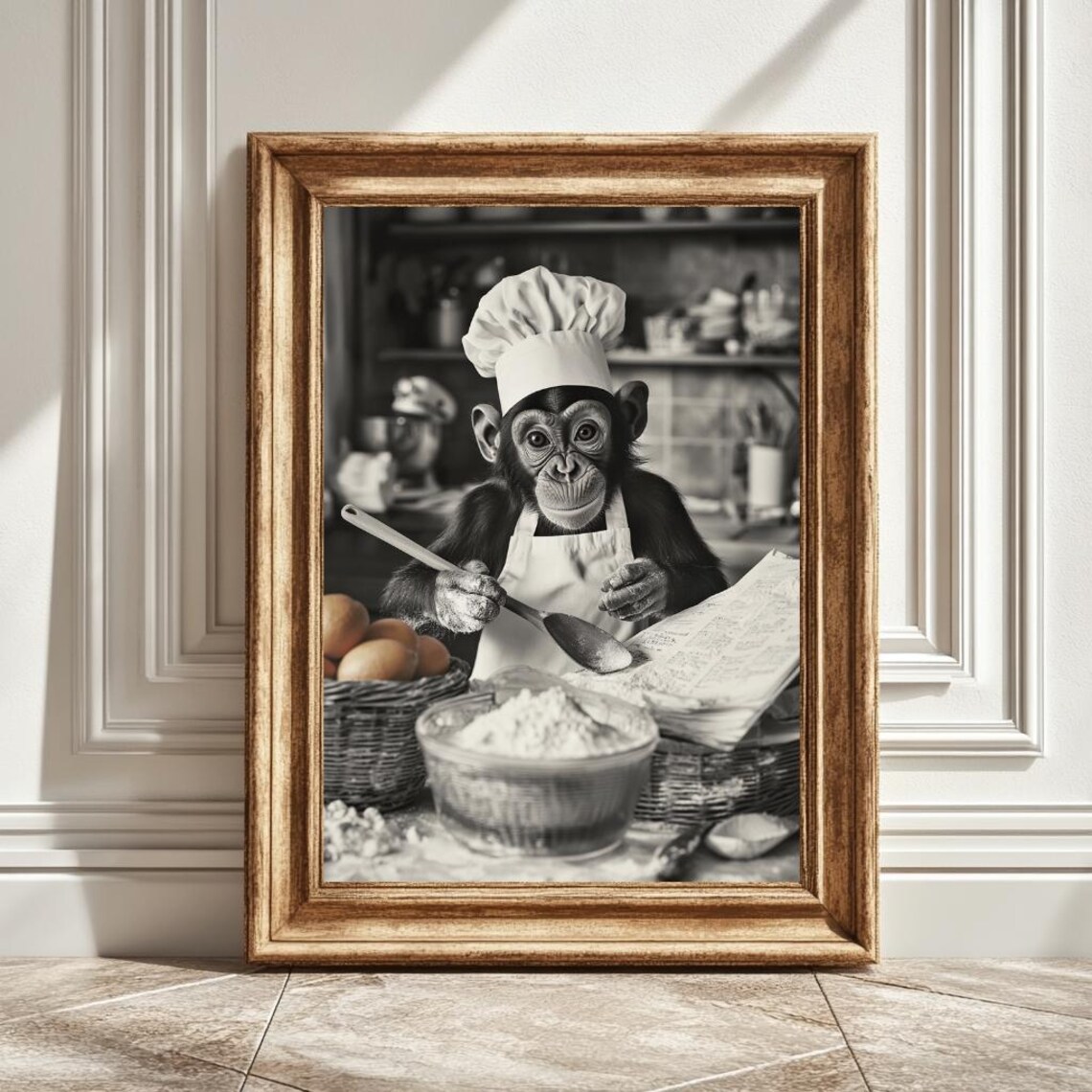 Monkey Chef Hat Kitchen Decor, Cute Gift