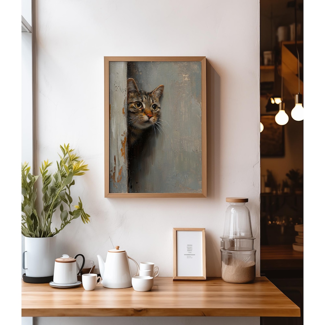 Vintage Tabby Cat Oil-Painting Style Art Print - Image 4