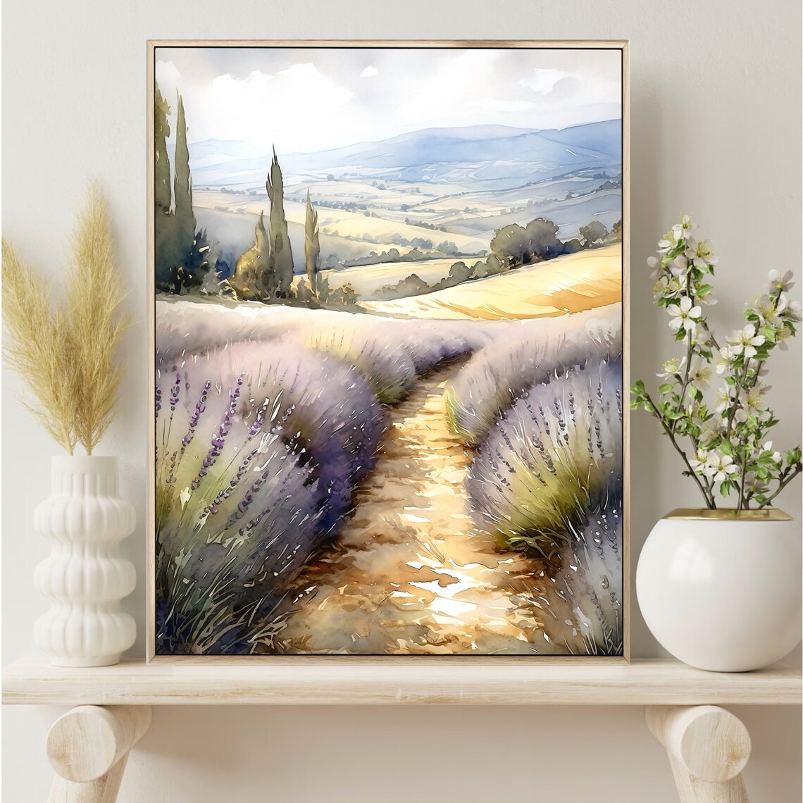 Lavender Field French Country Art Print, Rustic Farmhouse - Image 4