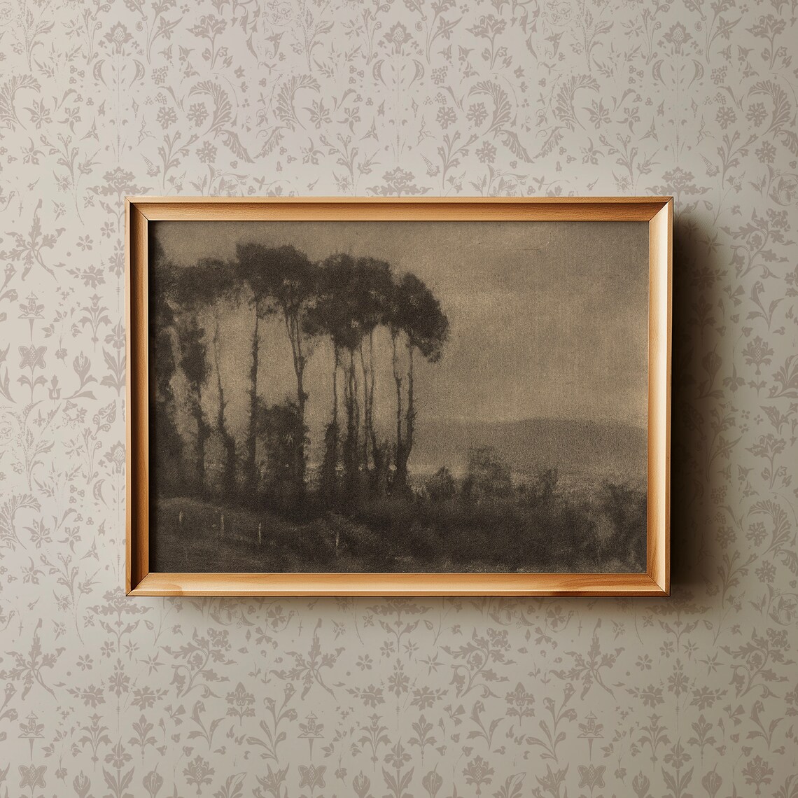Misty Autumn Forest Vintage Archival Landscape Photograph Poster