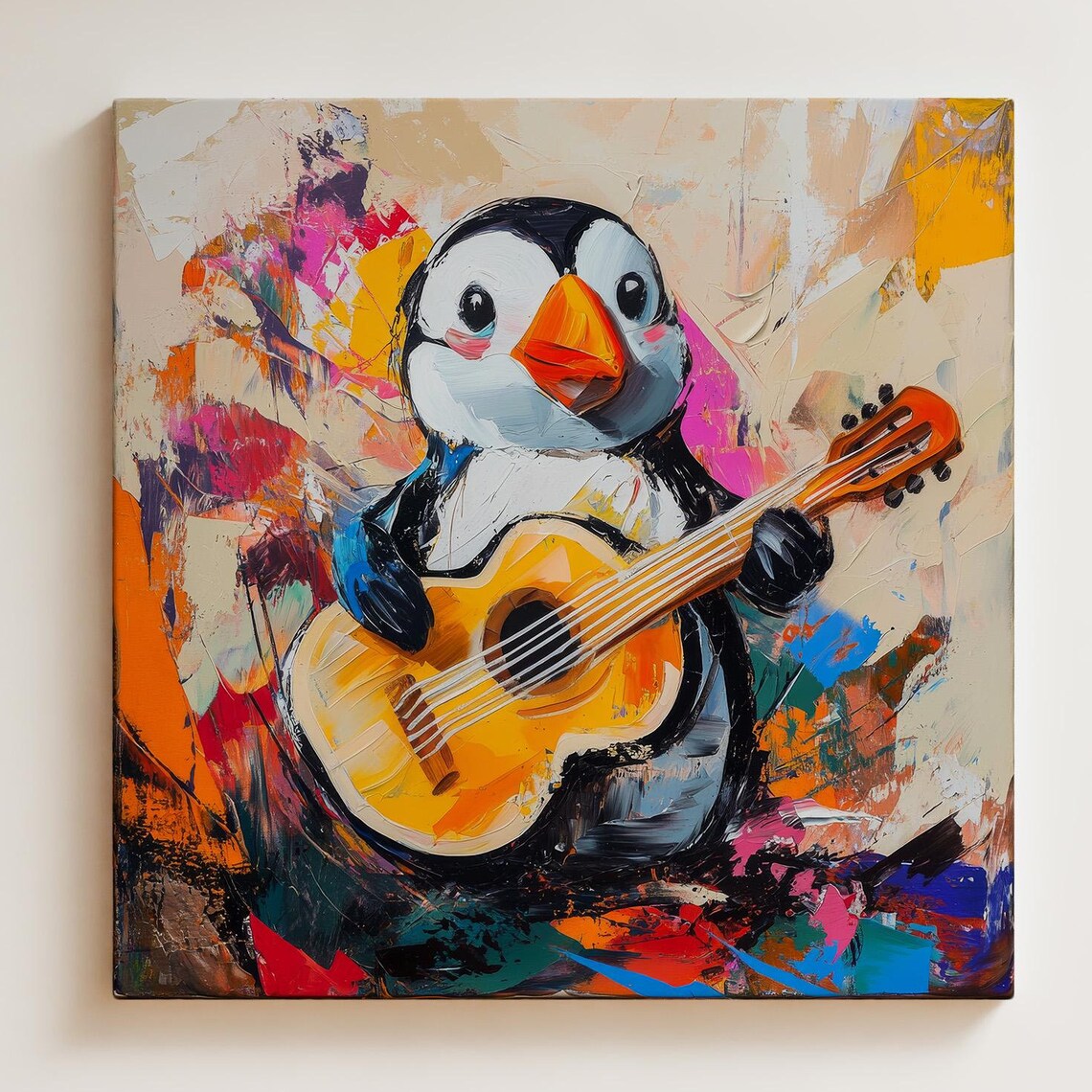 Penguin Abstract, Quirky Tropical Decor Poster - Image 2