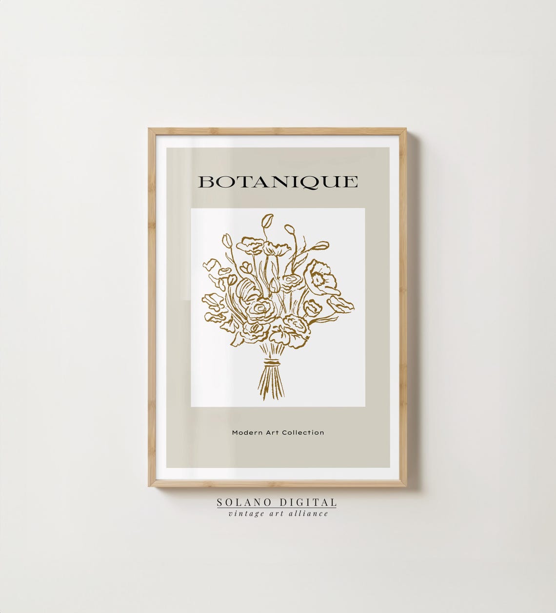 Botanique Modern Botanical Poster With Elegant Line Art Flower Bouquet