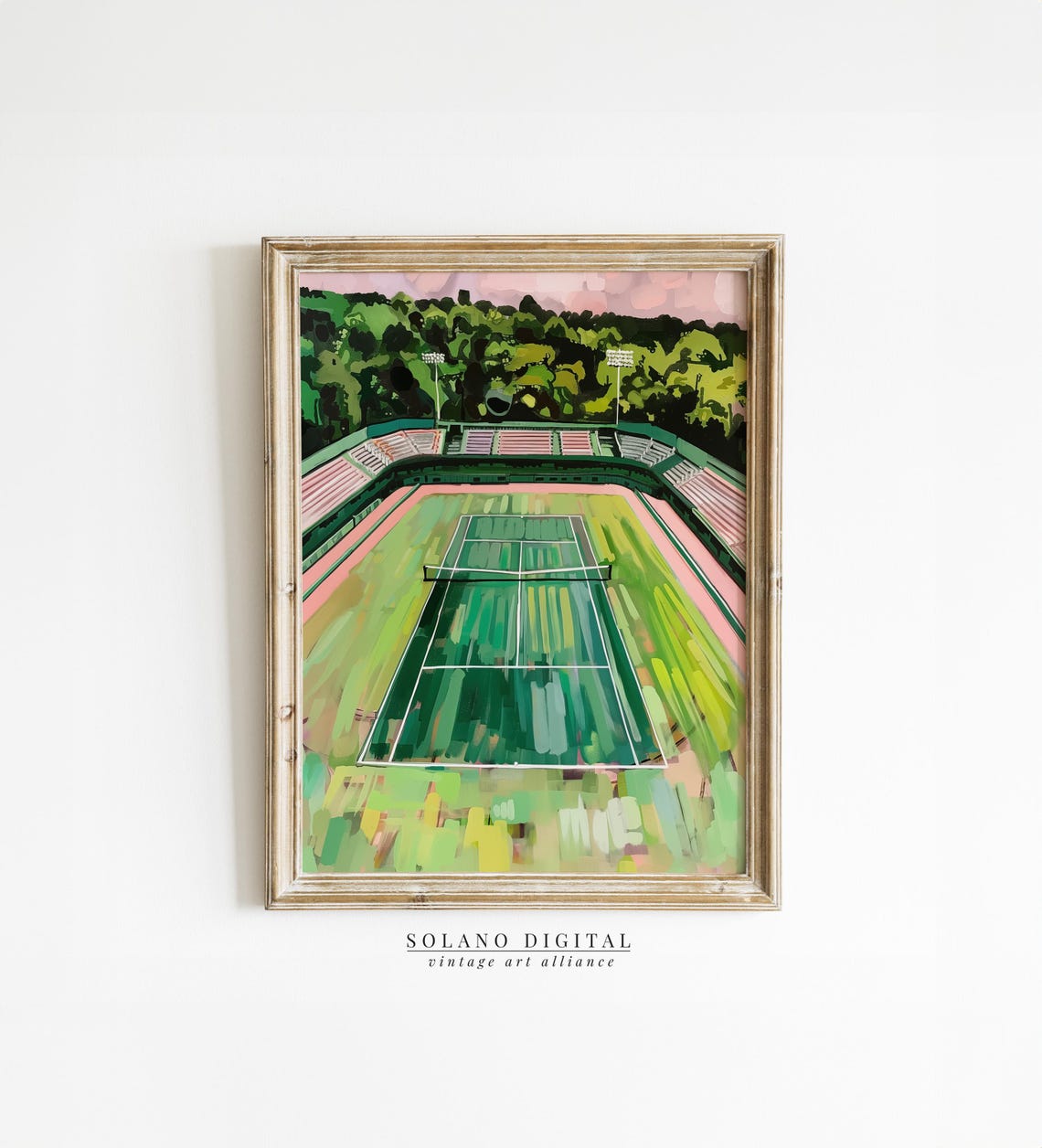 Tennis Court Painting Green Art Print