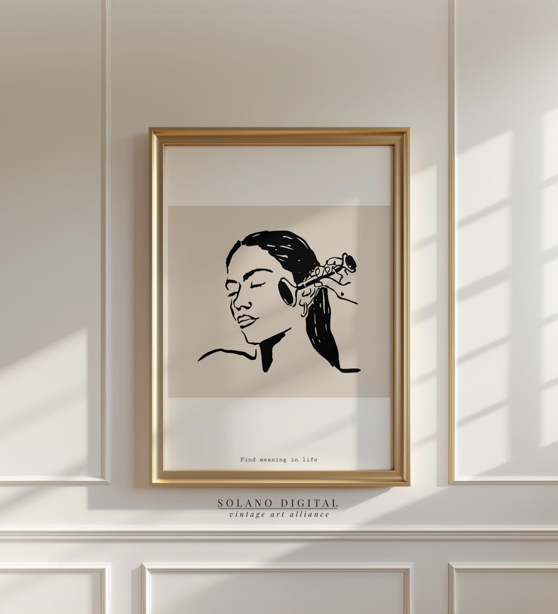 Minimalist Woman Line Art With Flower Find Meaning In Life Poster