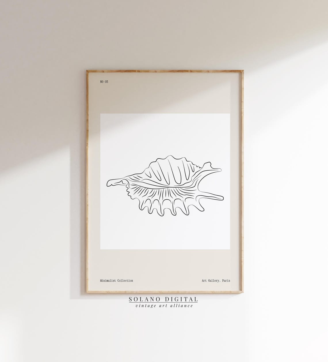 Sea Shell Line Art No 05 Minimalist Coastal Beach Illustration Poster