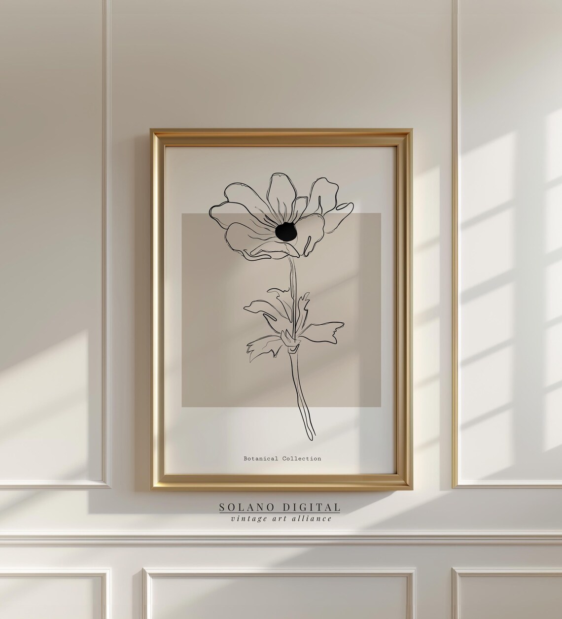 Minimalist Botanical Anemone Line Art Print