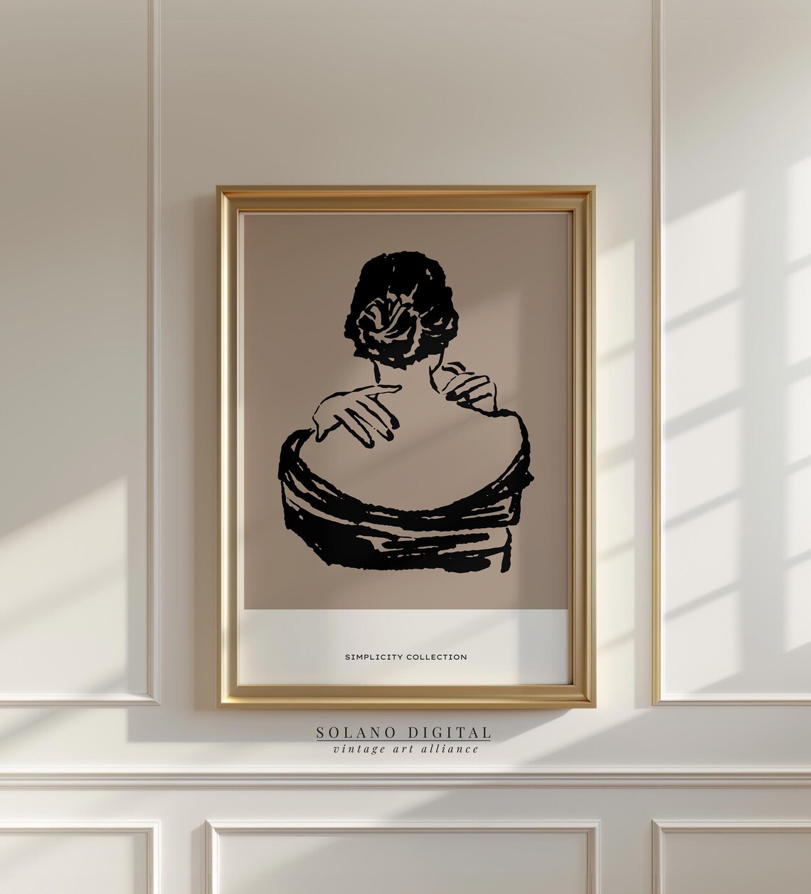 Minimalist Woman Back Line Art Neutral Fine Figure Wall Decor Feminine Silhouette For Modern Interiors