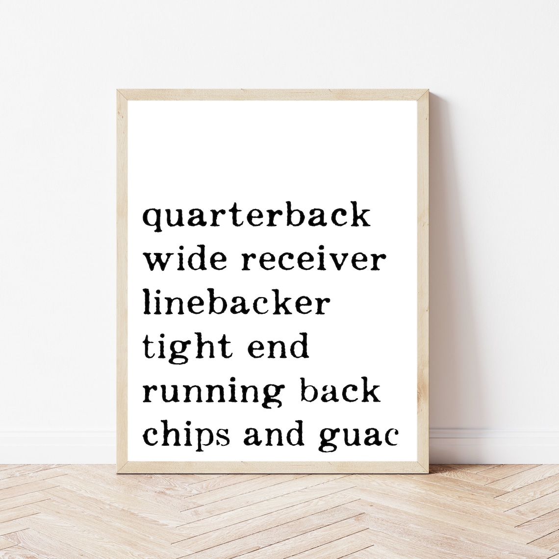 Football Positions Chips and Guac Funny Game Day Party Sign Poster