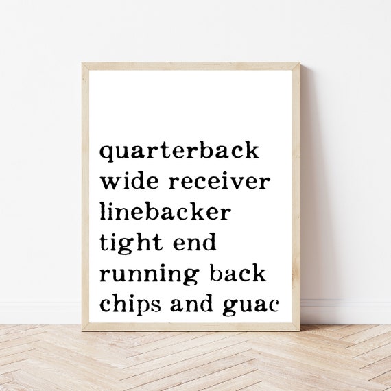 Football Party Decor Home Sign Funny Print