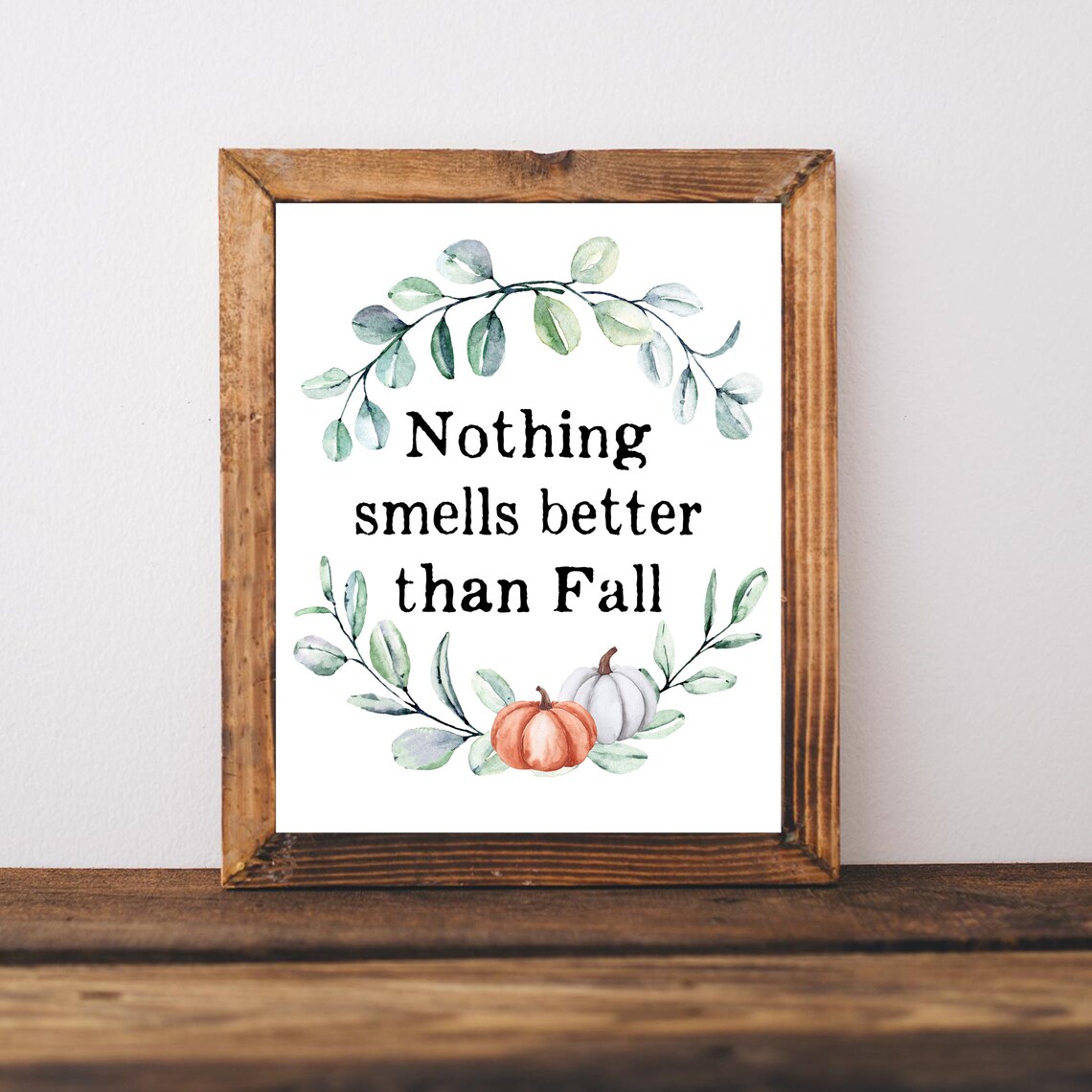 Fall Pumpkin Decor Art Print, Autumn Wall Art