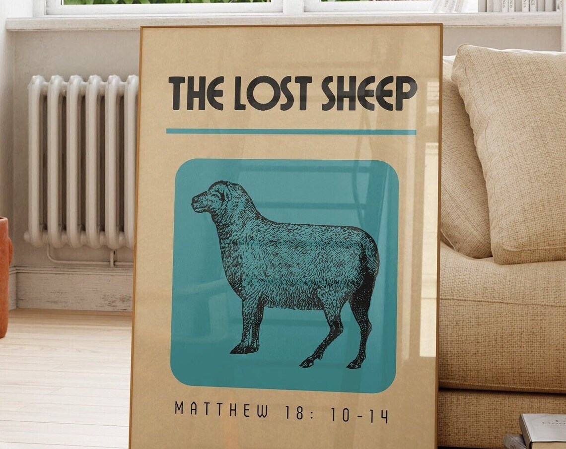 The Lost Sheep Retro Christian Art Print