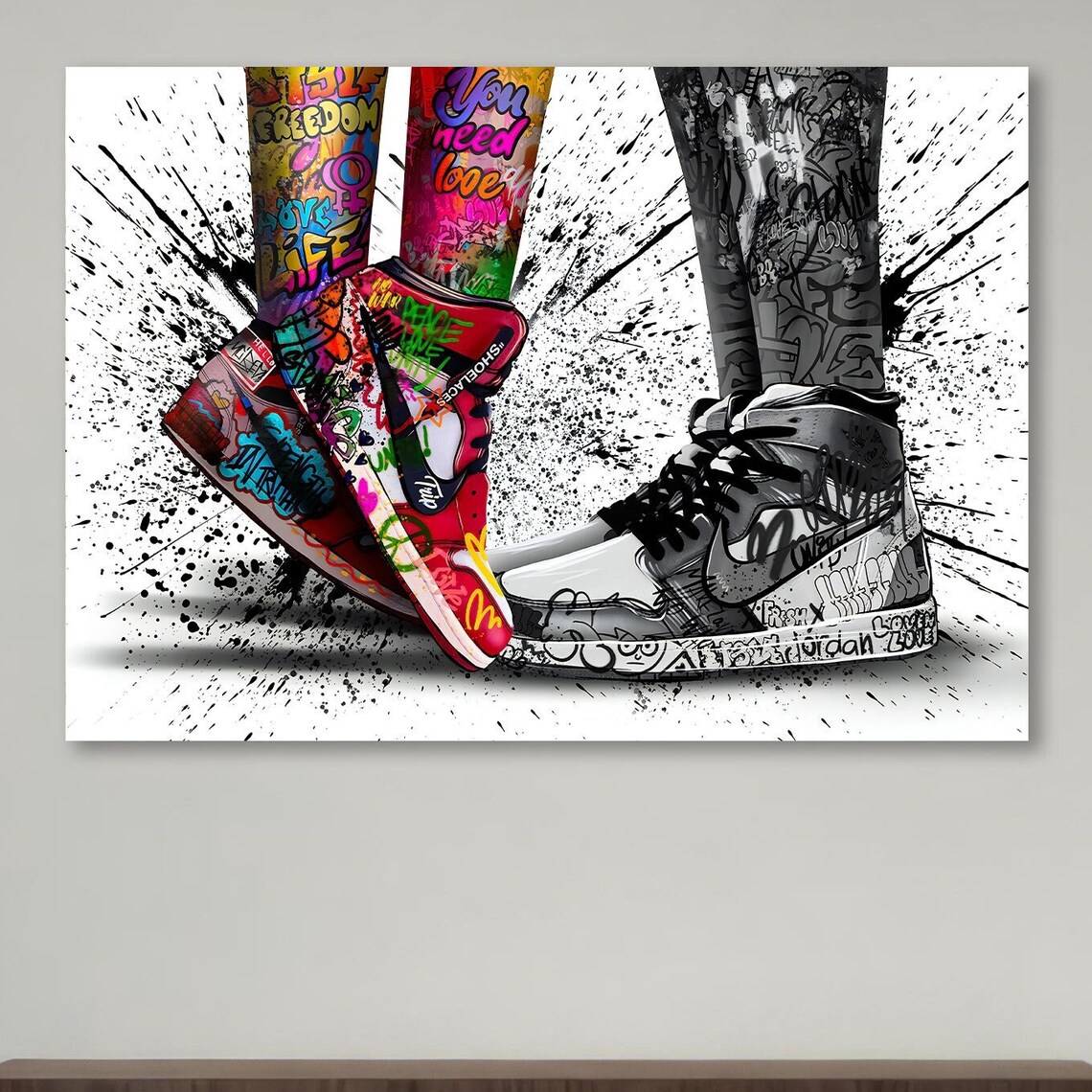 Urban Sneakers, Graffiti Painting for Living Room