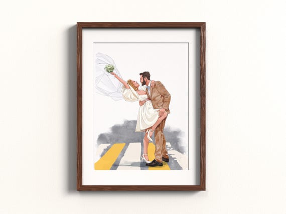 Watercolour Line People Portrait Pen And Ink Drawing Personalised Art Wedding Day Gift For Sister Watercolor Custom Portraits Mombirthday