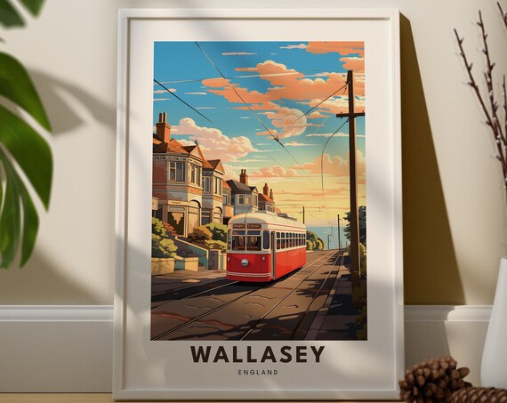 Wallasey Travel Print Wall Art Hanging Home Dcor Merseyside Gift Lovers City Poster