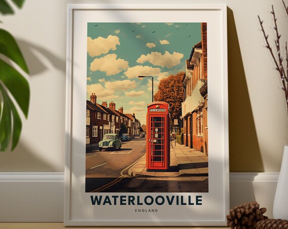 Waterlooville Travel Print Wall Art Hanging Home Dcor Havant Gift Lovers City Poster Hampshire