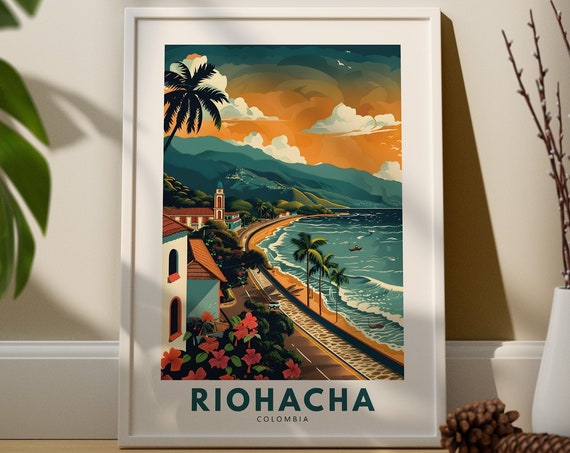 Riohacha Wall Art Print Poster Colombia Decor Hang Travel