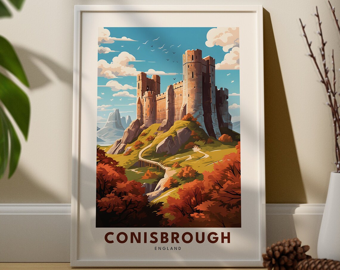 Conisbrough England Medieval Castle on the Hill Travel Poster