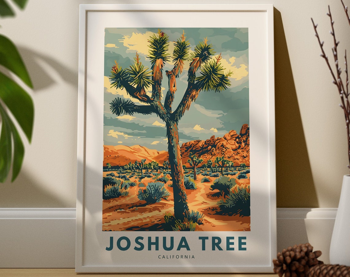 Joshua Tree California Desert Landscape Vintage Travel Poster