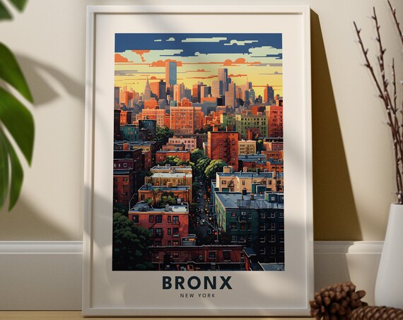 Bronx Travel Print City Poster New Yok Wall Art Gift York