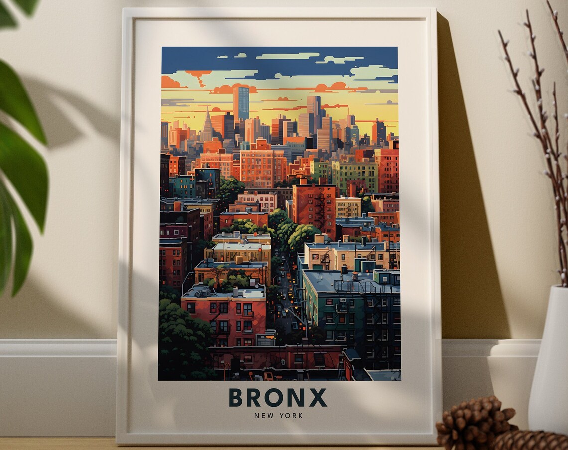 Bronx Travel Print City Poster New Yok Wall Art Gift York