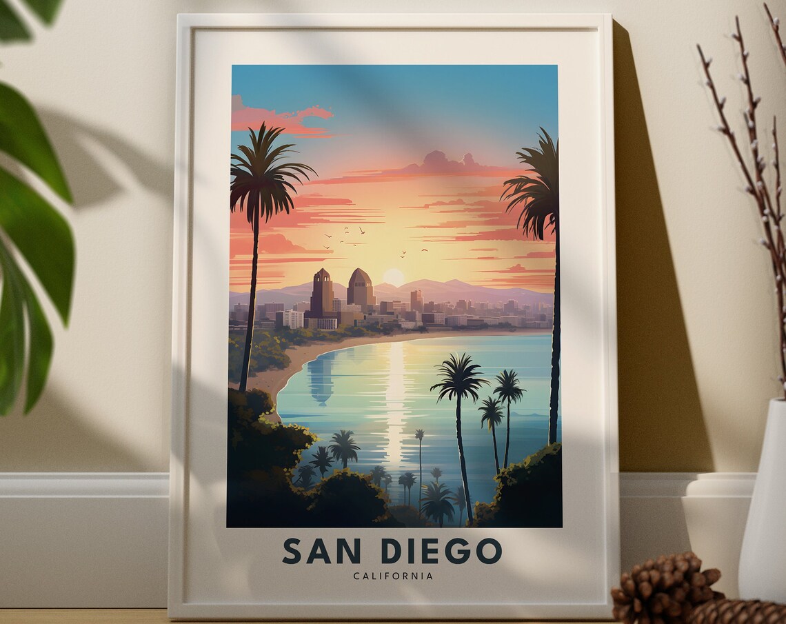 San Diego Print City Poster Wall Art Gift