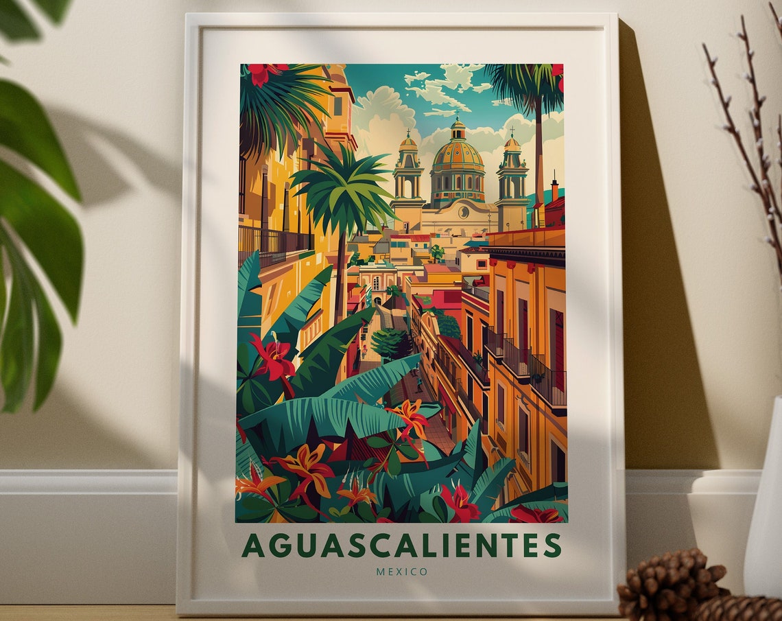 Aguascalientes Art Print Poster Mexico Hanging Wall Decor