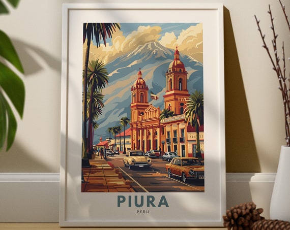 Piura Wall Art Print Travel Poster Peru Decor Hang