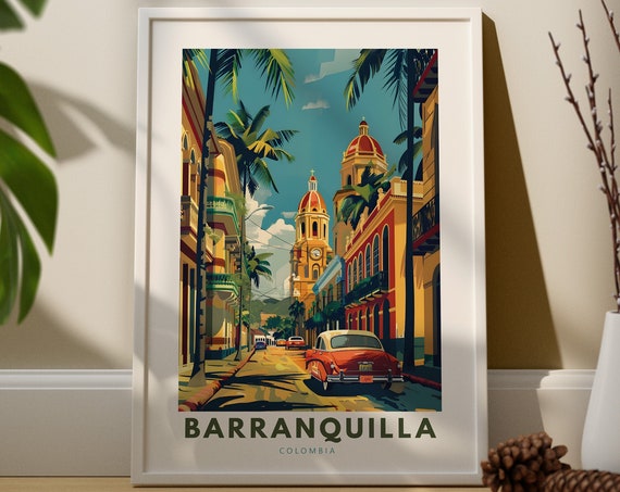 Barranquilla Art Print Poster Colombia Hanging Wall Decor