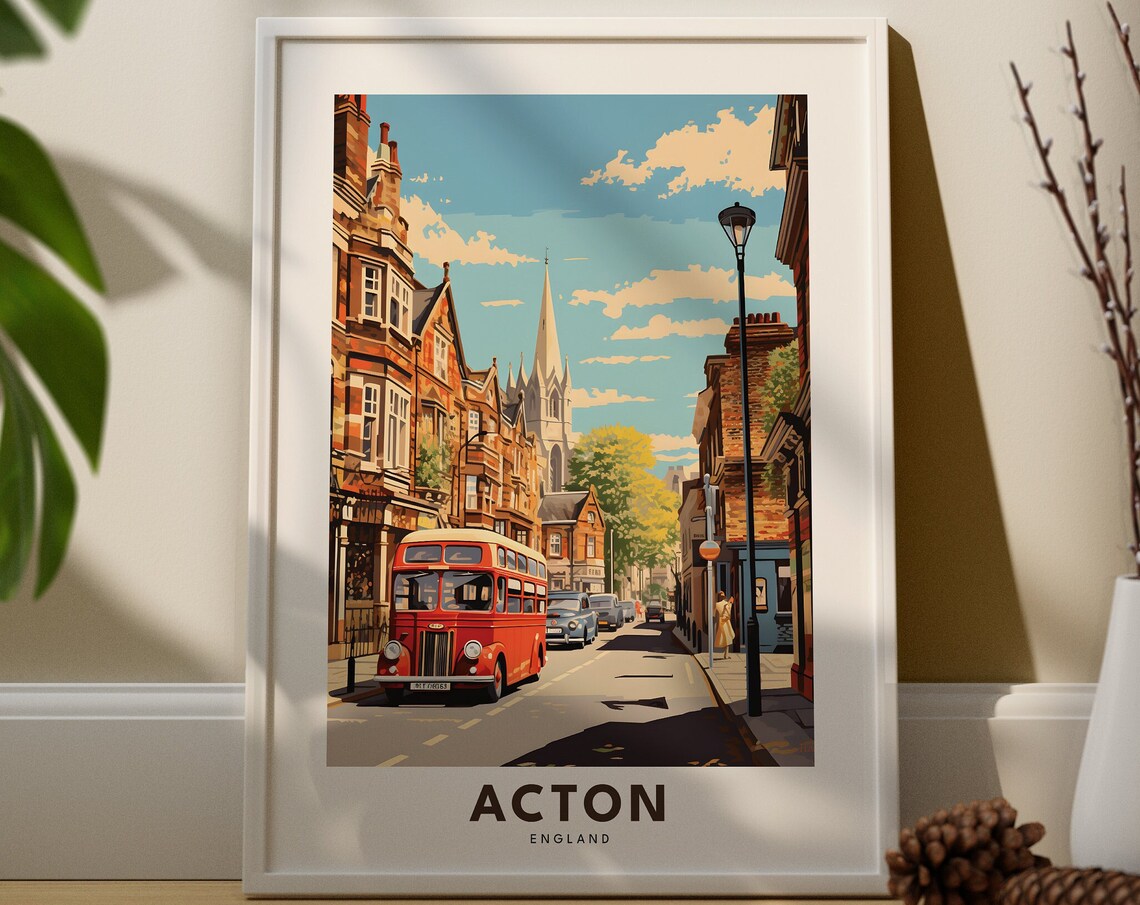 Acton Travel Print Wall Art Hanging Home Dcor Gift Lovers City Poster