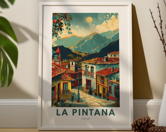 La Pintana Travel Print Poster Chile Wall Decor Art Hang