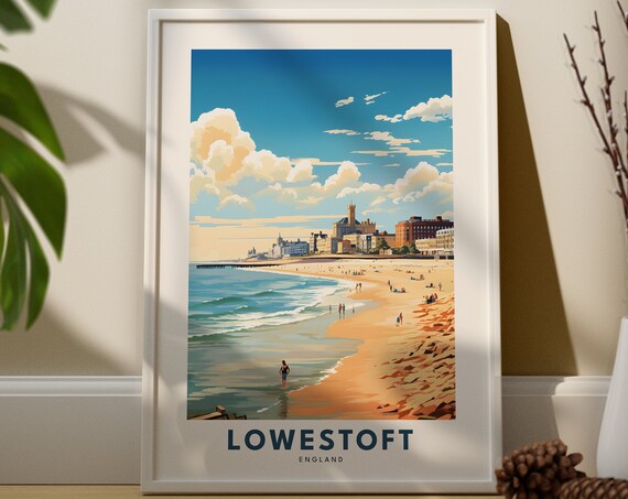 Lowestoft Travel Print Wall Art Hanging Home Dcor East Suffolk District Gift Lovers City Poster
