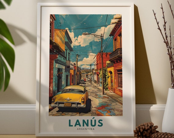 Lanus Travel Print Poster Argentina Wall Decor Art Hang