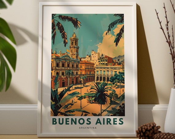 Buenos Aires Art Print Poster Argentina Wall Decor Hang Travel